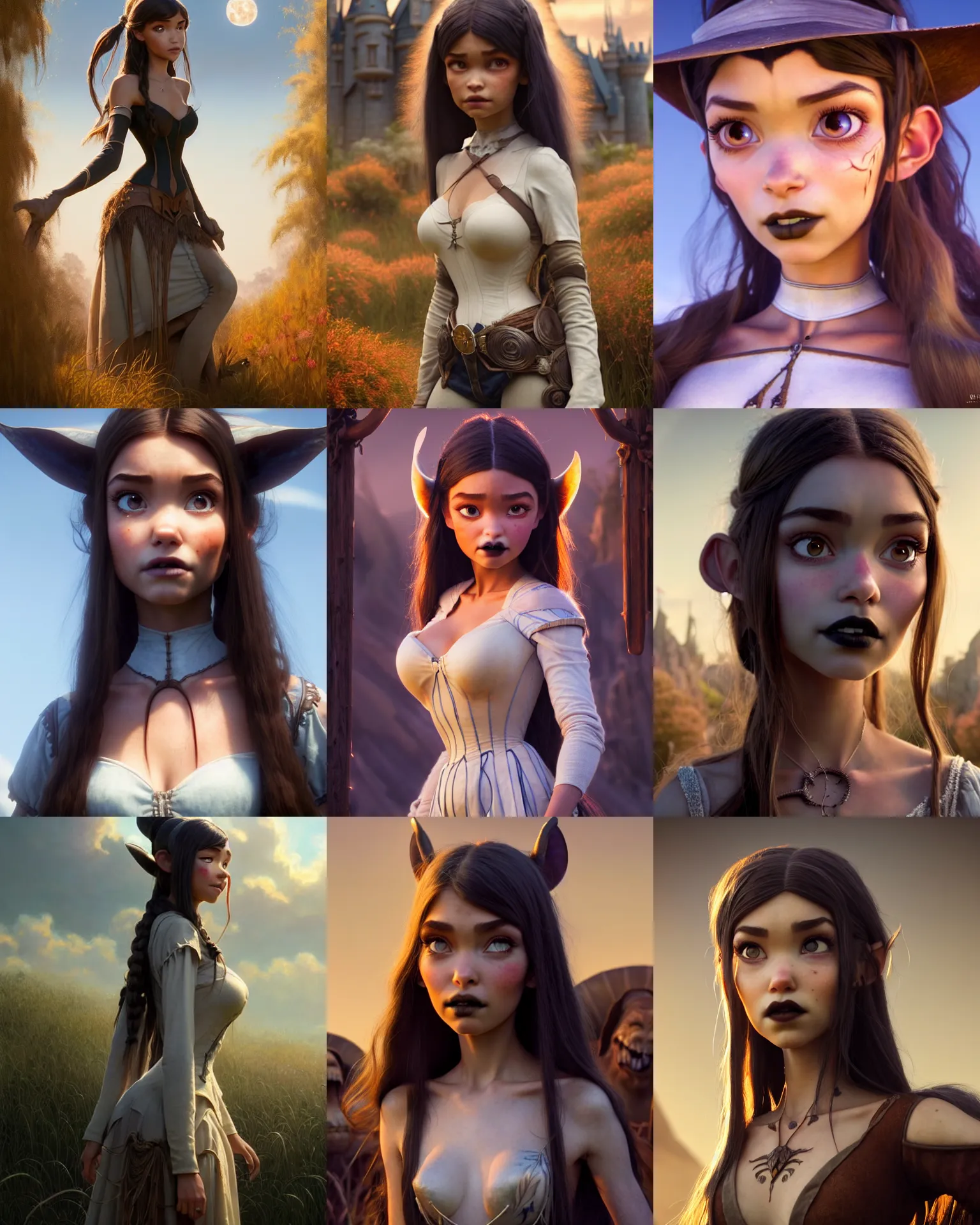 Prompt: weta disney pixar movie still portrait photo of madison beer : : as white gothic cowgirl woman by pixar : : by weta, greg rutkowski, wlop, ilya kuvshinov, rossdraws, artgerm, marvel, maxim cover, octane render, sweaty, torn, tattoos, bright morning, anime, liosh, mucha, artstation : :