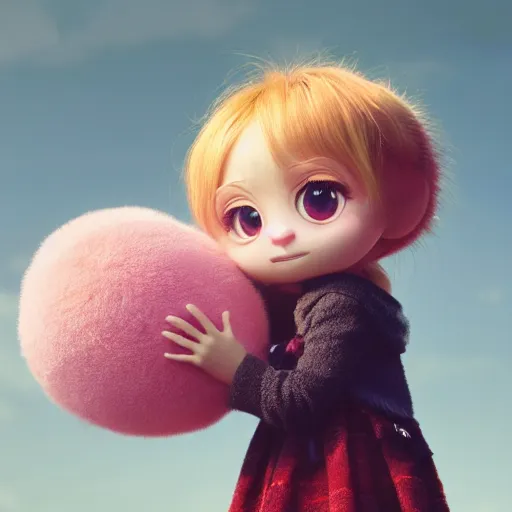 Prompt: very beautiful portrait of a extremely cute and adorable fluffy chibi funny monster holding a ballon in amusement park, smooth, perfect face, fantasy, character design by mark ryden and pixar and hayao miyazaki, sharp focus, concept art, harvest fall vibrancy, intricate detail, cinematic lighting, hyperrealistic, diorama macro photography