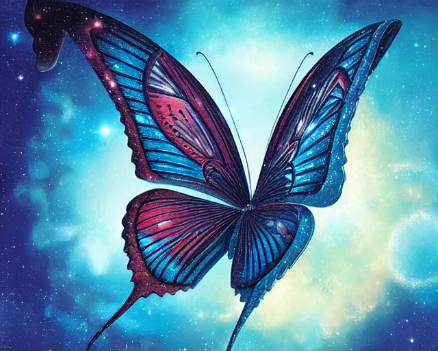 Prompt: cosmic butterfly, a closeup simple vector pop surrealism, by ( leonardo da vinci ) and greg rutkowski and rafal olbinski ross tran airbrush time magazine