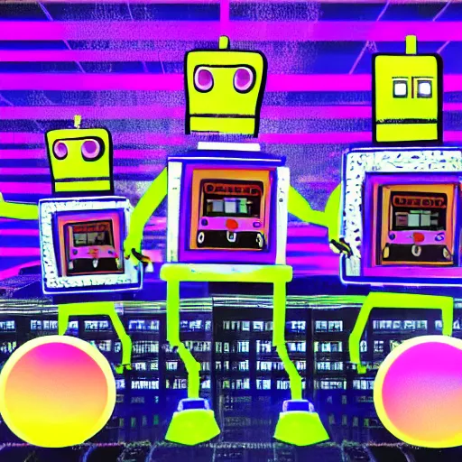 Image similar to robot dance party