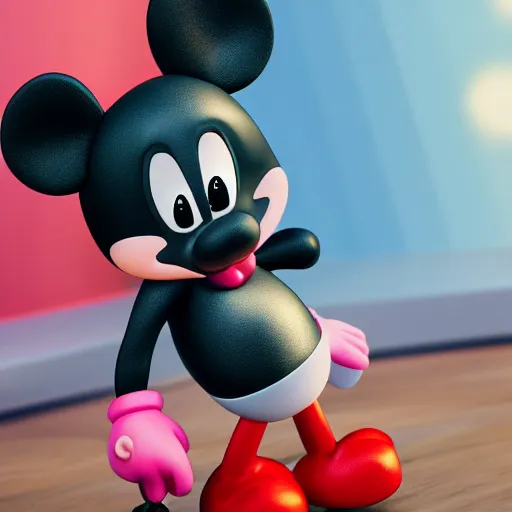 Prompt: miney mouse designer toy by kaws, octane render, hyper realistic, cute, kawaii, 8 k,