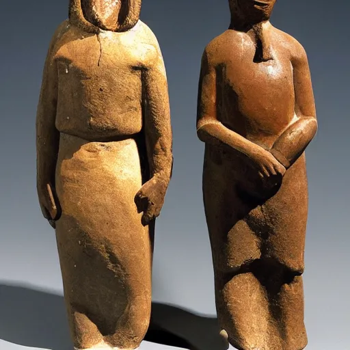 Image similar to chalcolithic iberian man and woman, bell beaker people of the chalcolithic and early bronze age atlantic, historical reproduction