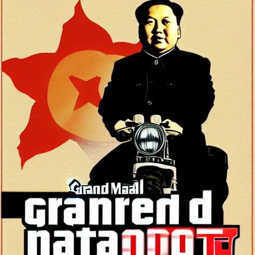 Image similar to Chairman Mao on the cover of the Grand Theft Auto