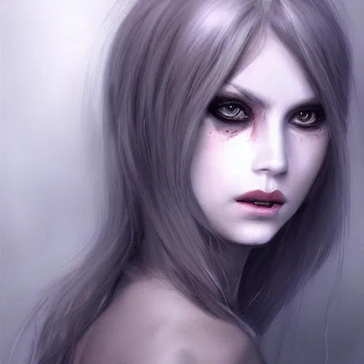 Prompt: hyperrealistic portrait of a beatiful demoness, blank eyes!!!, artstation