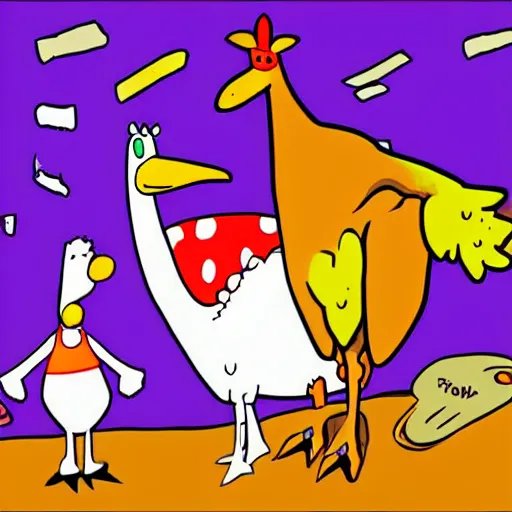 Prompt: Cow and Chicken fanart trending on /r/90s