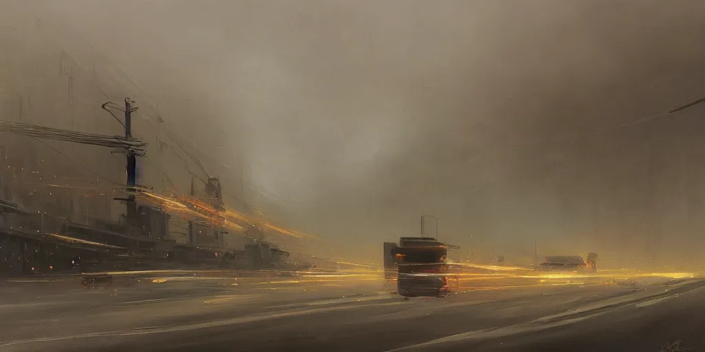 Prompt: a highly detailed epic cinematic concept art CG render digital painting artwork: Japanese highway, fog. By Greg Rutkowski, in the style of Francis Bacon and Syd Mead and Norman Rockwell and Beksinski, open ceiling, highly detailed, painted by Francis Bacon and Edward Hopper, painted by James Gilleard, surrealism, airbrush, Ilya Kuvshinov, WLOP, Stanley Artgerm, very coherent, triadic color scheme, art by Takato Yamamoto and James Jean