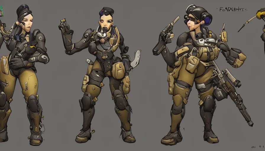 Prompt: Concept art for new overwatch character: Sabotuer, French Special Ops, Skinny, Spy, Uses C4, and Hand Grenades, Rugged, Dagger, Contra, Fast,