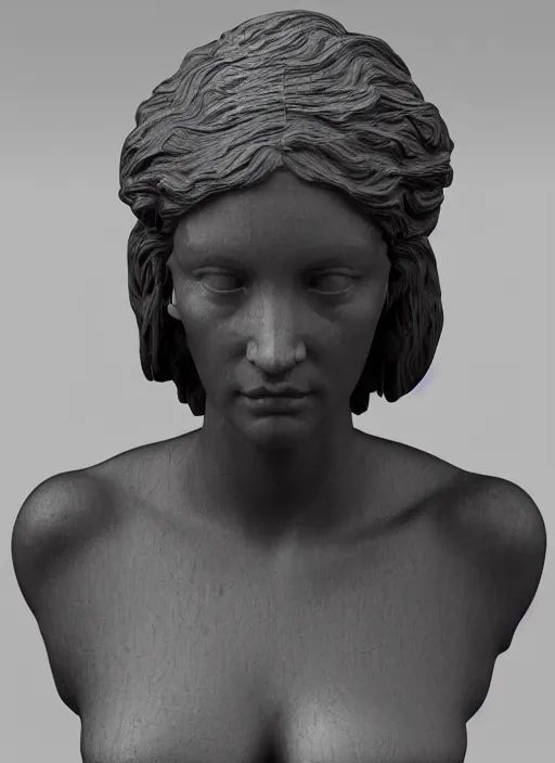 Image similar to 3D resin miniature sculpture by Jean-Baptiste Carpeaux, woman, prefect symmetrical face, academic art, realistic, 8K, Introduction factory photo, Product Introduction Photo, Hyperrealism. Subsurface scattering, raytracing, Octane Render, Zbrush, simple background