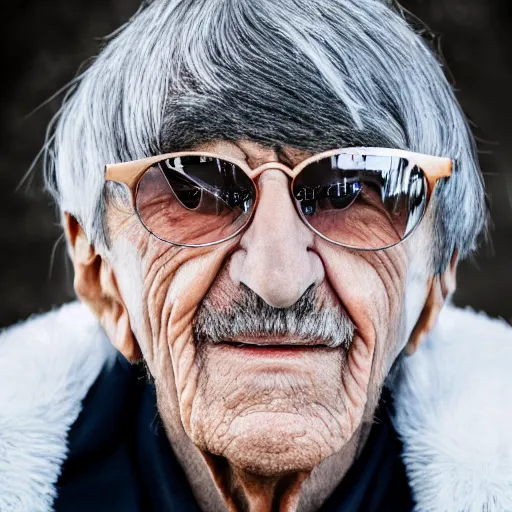 Image similar to old ringo starr drummer at age 9 0 years old, color ( sony a 7 r iv, symmetric balance, polarizing filter, photolab, lightroom, 4 k, dolby vision, photography award ), vogue, perfect face