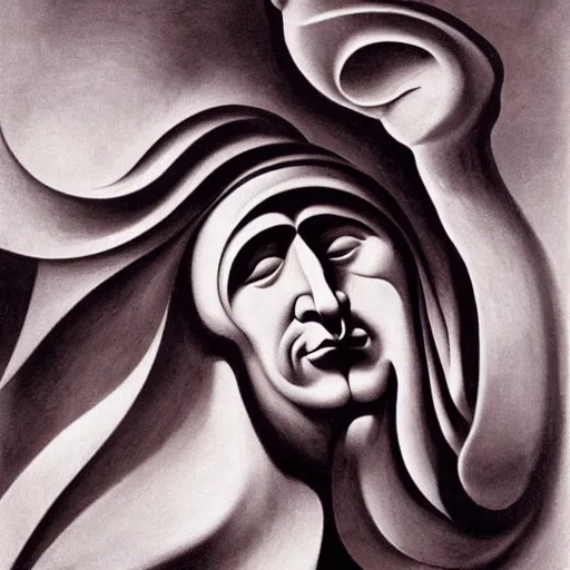 Image similar to artwork of stanisław szukalski