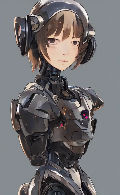 Prompt: a girl, fused mecha parts, soldier clothing, combat helmet, anime style, short hair, hair down, symmetrical facial features, from arknights, hyper realistic, 4 k, rule of thirds, extreme detail, detailed drawing, trending artstation, hd, d & d, realistic lighting, by alphonse mucha, greg rutkowski, sharp focus, backlit