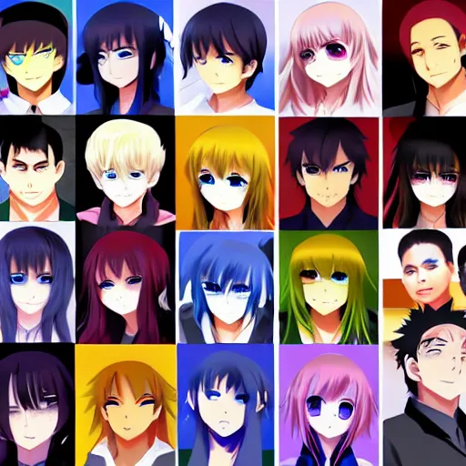 Prompt: there were eight anime people, no more than eight. Less than nine but more than seven, eight eight eight, 2 girls 6 guys digital art masterpiece 4k detailed eyes detailed face sharp cute smiles seductive