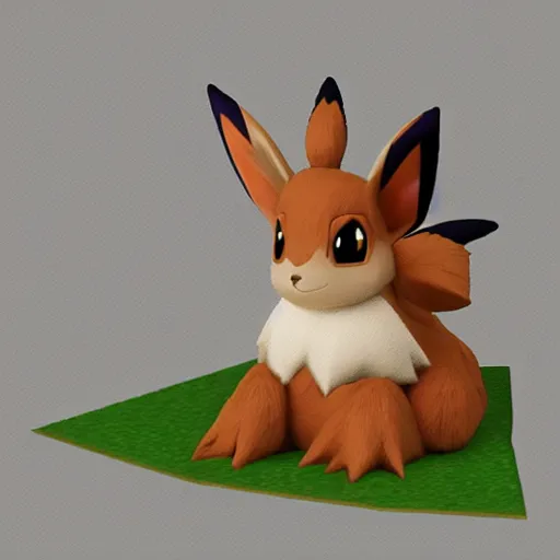 Prompt: eevee sitting in its pokemon trainer's lap, realistic, pokemon - c 1 5