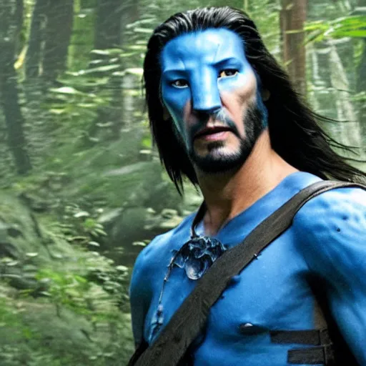 Image similar to Keanu Reeves as Avatar 4K quality super realistic