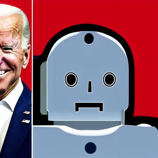 Image similar to Joe Biden revealed to be a robot