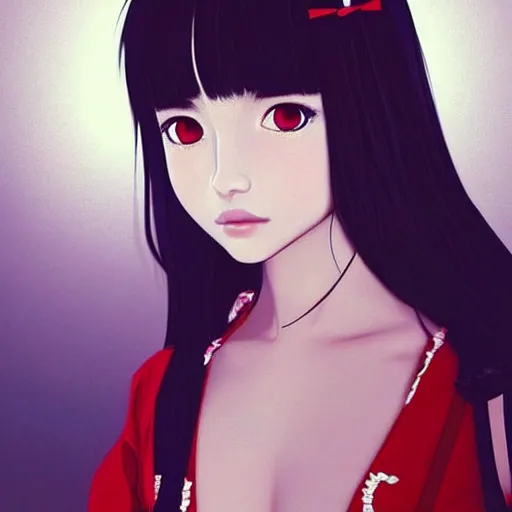 Image similar to a beautiful young japanese natalie portman alluring gravure model, wearing elegant designer overalls, elegant overalls with mesoamerican patterns, mesoamerican native street fashion, princess mononoke, by and wlop and ilya kuvshinov and artgerm and, aesthetic, gorgeous, stunning, alluring, attractive, artstation, pinterest, digital art