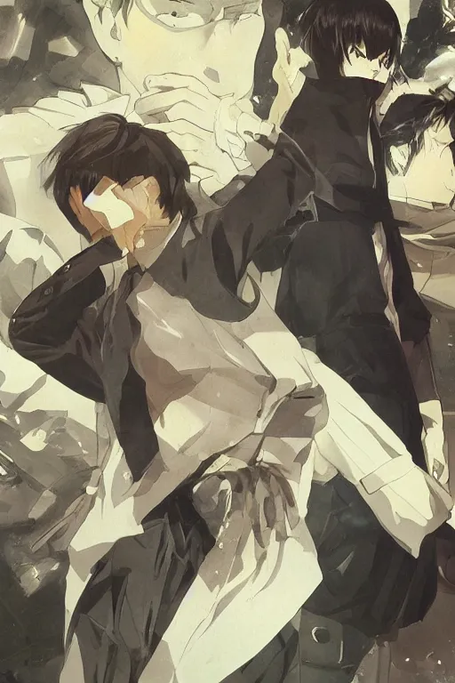 Prompt: young steve jobs as an anime villain, portrait, detailed, trending pixiv fanbox, by greg rutkowski abigail larson makoto shinkai takashi takeuchi studio ghibli jamie wyeth