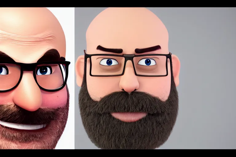 Image similar to still from a pixar movie of michael stevens from vsauce, high quality 3 d render, movie, pixar, renderman, 4 k, artstation