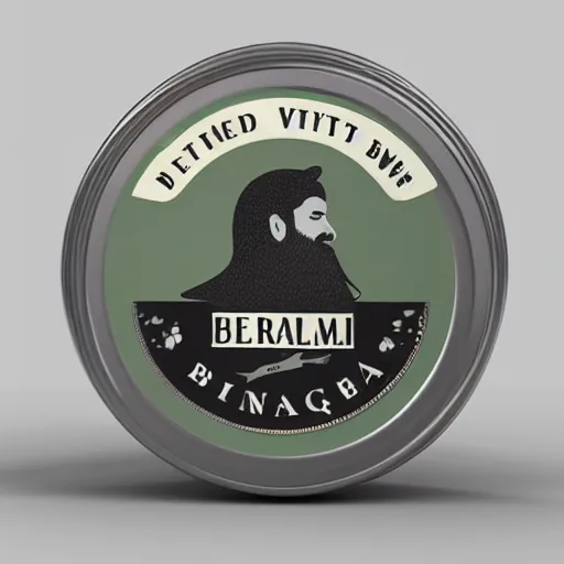 Image similar to 3 d render of vintage looking beard balm tin