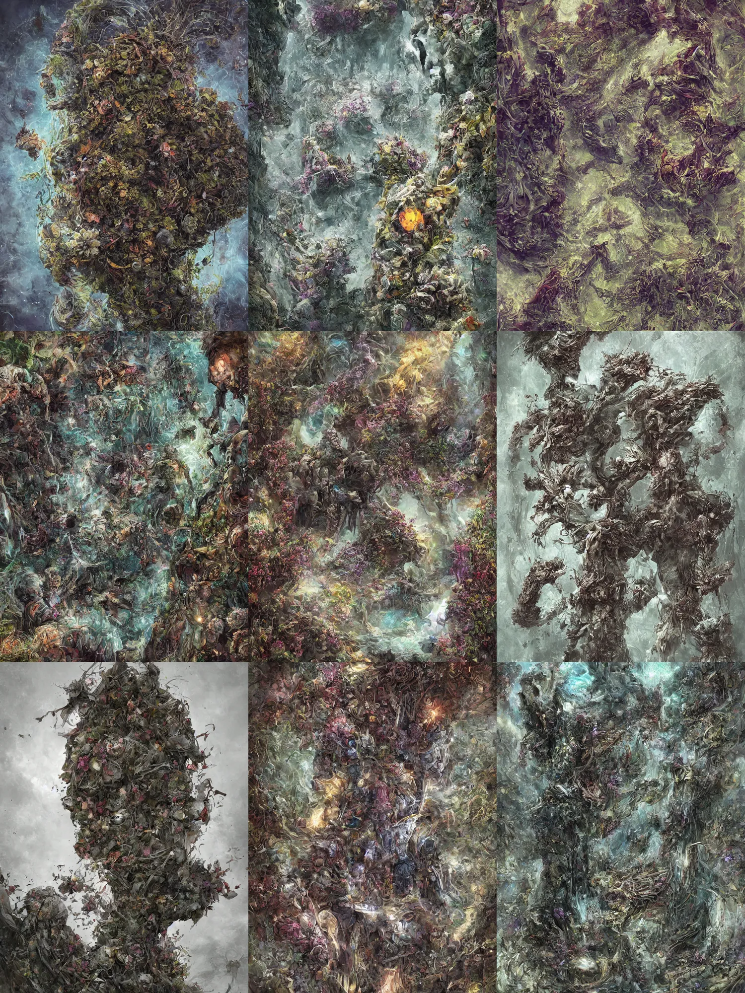 Image similar to the platonic ideal of flowers, salvia divinorum, insects and empathy cletus kasady ultimate carnage thanos dementor wild hunt doctor manhattan chtulu nazgul mandelbulb davinci, d & d, fantasy, ego death, detailed, intricate, hyperrealism, intense, scary, decay, art by artgerm gediminas pranckevicius