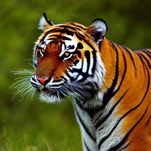 Prompt: a tiger with american flag eyes, 8 k, high definition, highly detailed, photo - realistic