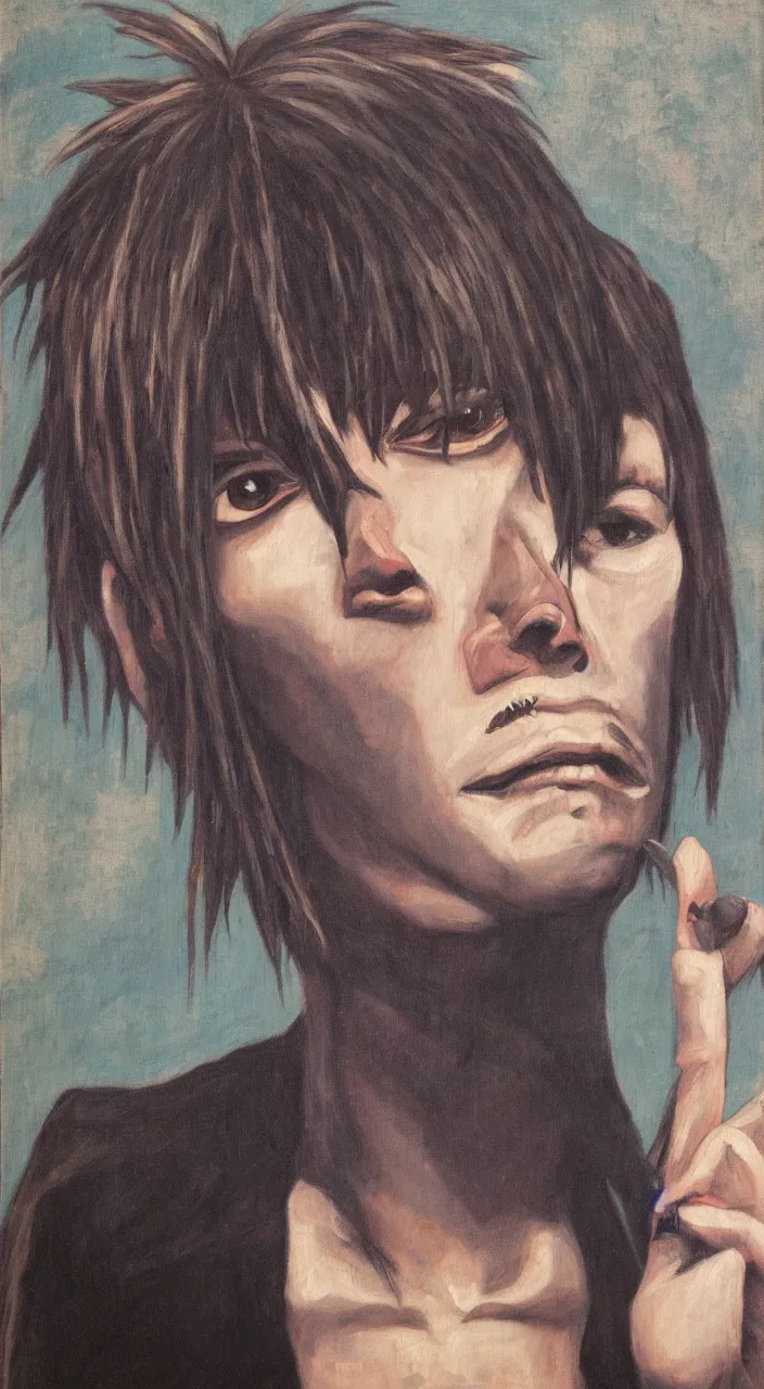 Prompt: 2D from Gorillaz, renaissance oil painting