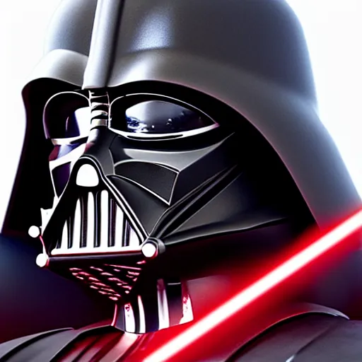 Image similar to darth vader, portrait, realistic, high definition, very detailed, extremely high detail, photo realistic, symmetrical, unreal engine 5, red color