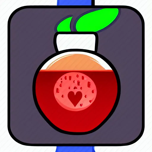 Image similar to health potion, wow, world of warcraft, game icon, flat background