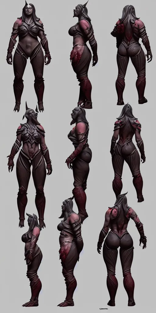 Image similar to stylized muscular heavy female grand inquisitor boss. concept art, character sheet, blizzard, eldenring, screenshot, extremely detailed, insanely detailed, stylized, zbrush, horror, bloodbourne, full body concept