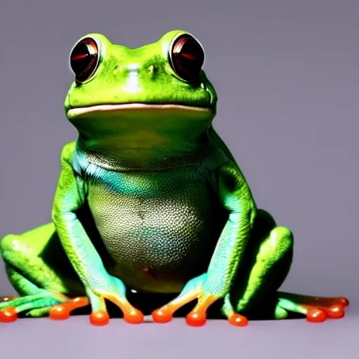 Image similar to A photo of a sophisticated frog in a nice suit, he tips his hat