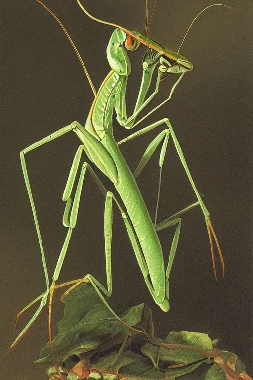 Image similar to praying mantis, by pierre - joseph redoute