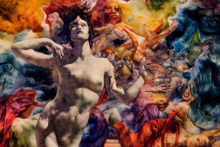 Image similar to the energy of dreams, 8 k resolution, beautiful, dark ambient, neoplasticism art, marvel comics dslr hdr, art by artemisia gentileschi, water color