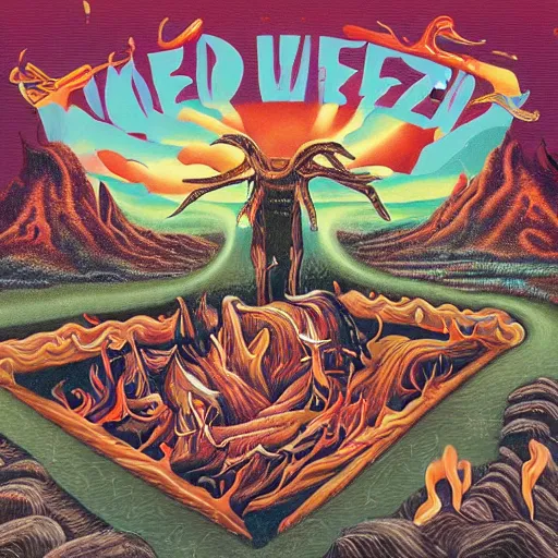 Image similar to Weezer album cover in Hell