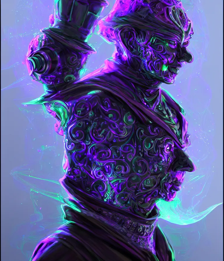 Image similar to front!!! shot of a court jester!!! character, hyperdimensional, bioluminescent hypercubes, dark holography!!!, spectral, chrome, (((shiny photorealism))), elegant, highly detailed, centered, (((artstation, concept art, smooth, sharp focus, artgerm, Tomasz Alen Kopera, Peter Mohrbacher, donato giancola, Joseph Christian Leyendecker, WLOP, Boris Vallejo))), mugshot!!!!!, ugly!!!!!!, octane render, nvidia raytracing demo, octane render, nvidia raytracing demo, octane render, nvidia raytracing demo, grainy, muted, 8K, digitalblasphemy, metatron