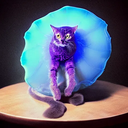 Image similar to a jellyfish - cat - hybrid, animal photography