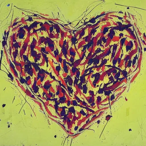 Prompt: Jackson Pollock painting of a human heart