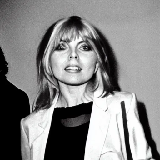 Image similar to young Debbie Harry having a good time at a late 1970s disco club