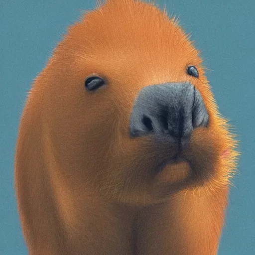 Prompt: capybara with an iphone, artstation
