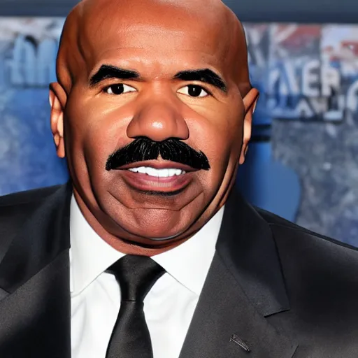 Image similar to steve harvey with long blue hair