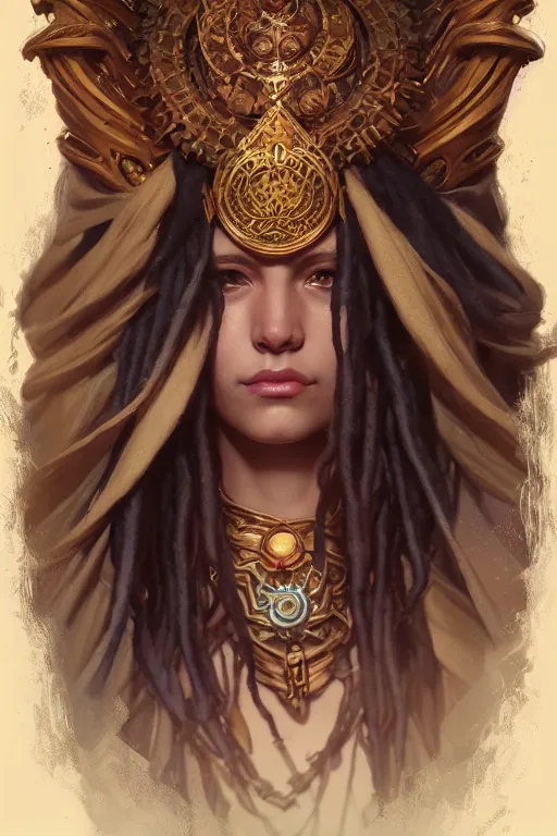 Prompt: photography of wise dreadlock king, deep focus, d & d, fantasy, intricate, elegant, highly detailed, digital painting, artstation, concept art, matte, sharp focus, illustration, hearthstone, art by artgerm and greg rutkowski and alphonse mucha