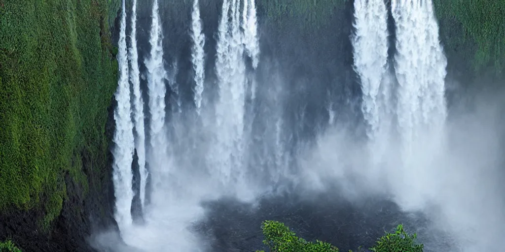 Image similar to akaka falls, maui hawaii, greg rutkowski