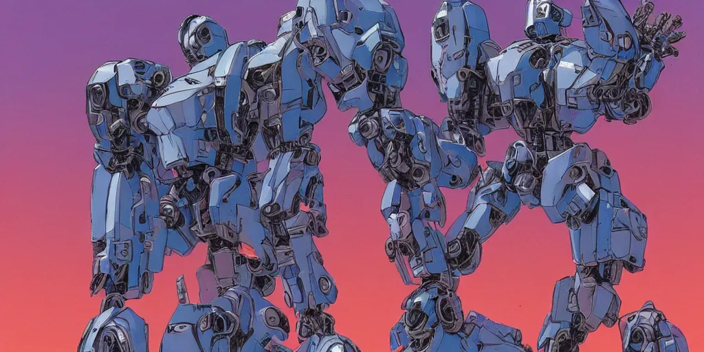 Image similar to risograph, gigantic mecha faces, no artifacts, mecha faces, a lot of exotic mecha faces, big human mecha faces everywhere, by moebius, matte blue colors, surreal design, crispy, super - detailed, a lot of tiny details, no blur, 4 k, fullshot