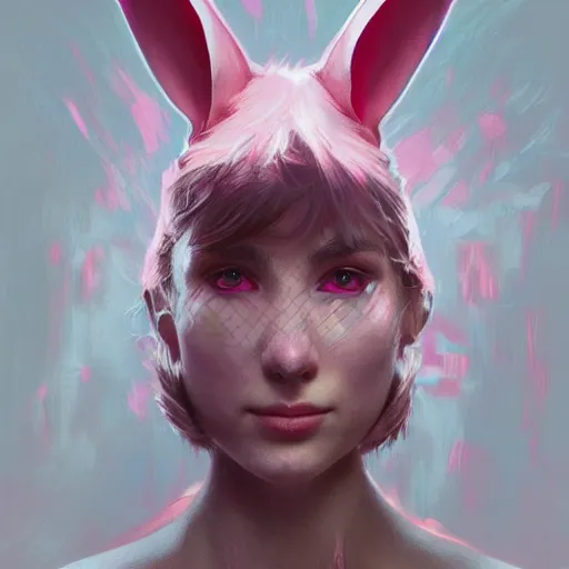 Image similar to Psycho pink bunny in world war 3, intricate, highly detailed, digital painting, artstation, concept art, smooth, sharp focus, illustration, Unreal Engine 5, 8K, art by artgerm and greg rutkowski and alphonse mucha