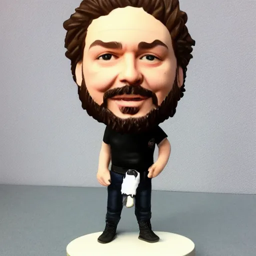 Prompt: post malone as a bobblehead figurine, ebay photo