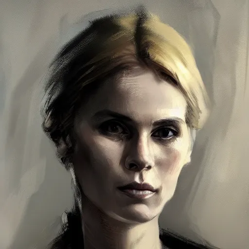 Prompt: A hyperdetailed digital oil portrait painting of a young Bibi Andersson in the style of Guy Denning and Ruan Jia. Trending on ArtStation and DeviantArt. Digital art.