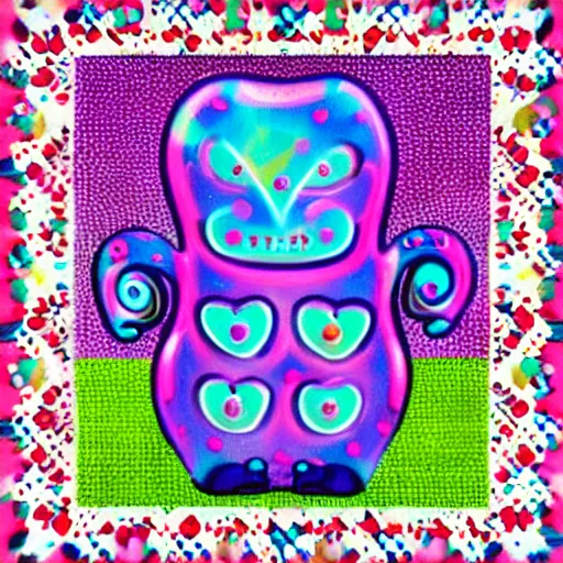 Image similar to poked bot from poked studio uk, bot art by lisa frank