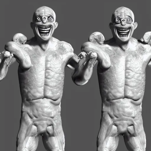Image similar to negative covid test with arms and legs smiling, photorealistic, octane