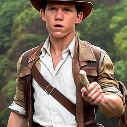 Image similar to tom holland as indiana jones