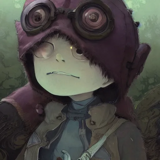 Prompt: a detailed portrait of a made in abyss character, by victo ngai and justin gerard and demizu posuka, digital art, realistic painting, very detailed, fantasy, dnd, character design, trending on artstation