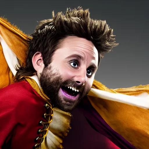 Image similar to charlie day as a matador, hyper detailed, action shot, 8 k